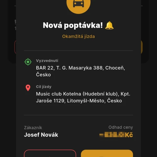 taXi-LP aplikace